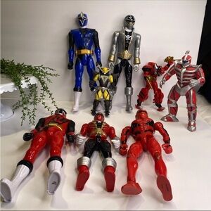 Power Rangers Lot of 8 Red Blue Silver Rangers Morpher Lord Zedd Villain Cat
